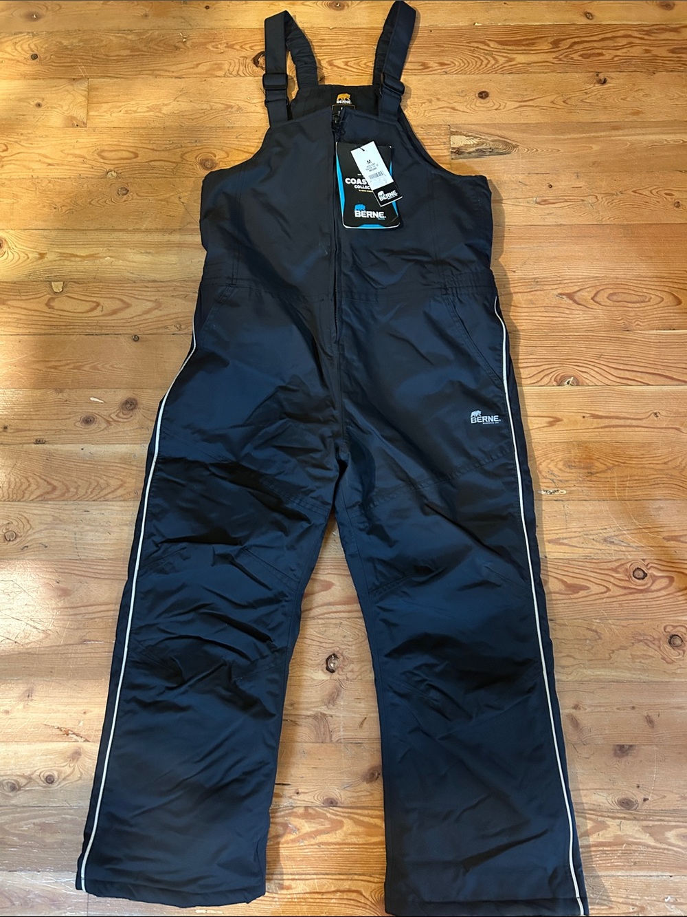 Berne Kids' Black Insulated Snow Bib Overalls with Adjustable Straps